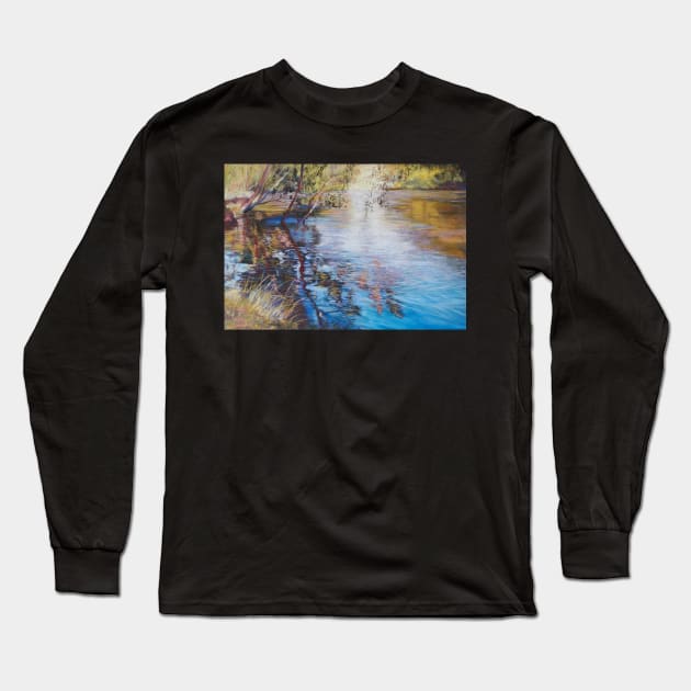 'Swirls & Ripples - Goulburn River' Long Sleeve T-Shirt by Lyndarob